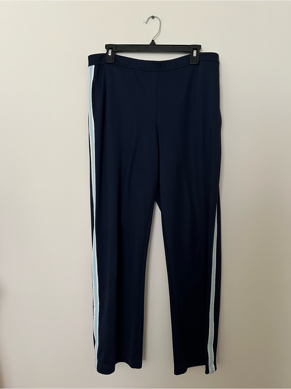 Tek Gear Women’s L Walking/Exercising pants with White & Light Blue Side Stripe - Picture 2 of 4